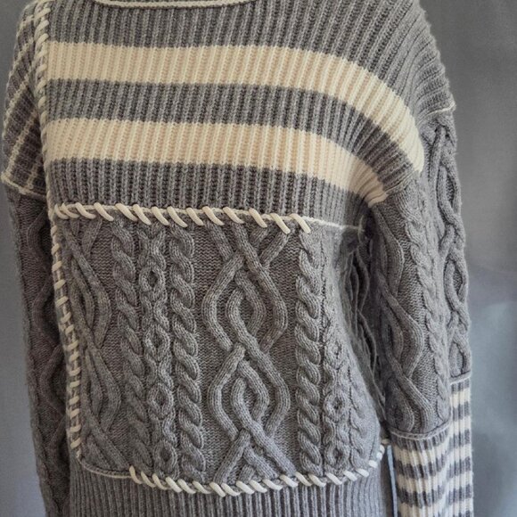 Jonathan Simkhai Maggi Ribbed & Cable-Knit Wool & Cashmere Blend Turtleneck NWT - Picture 8 of 11